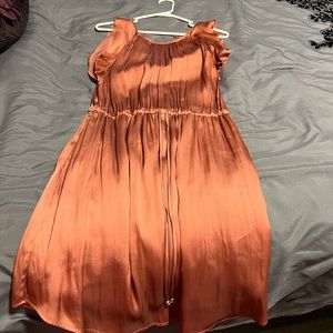 Bronze satin dress